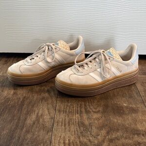 Adidas Gazelle Bold Shoes in Cream and Brown